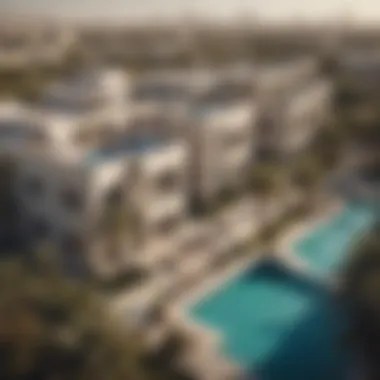 Residential Properties in Dubai An aerial view of residential properties in Dubai