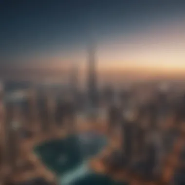 Dubai's Luxurious Skyline A stunning view of Dubai's skyline showcasing luxury apartments