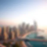 Stunning Skyline of JBR Panoramic view of Jumeirah Beach Residence showcasing its skyline