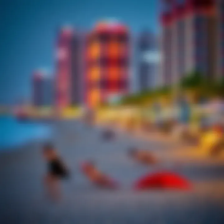 Vibrant beachfront at JBR highlighting recreational activities