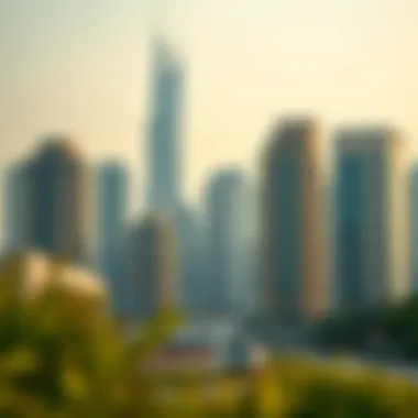 Modern Architectural Marvels of كورنيش جميرا Modern residential buildings along the كورنيش جميرا skyline