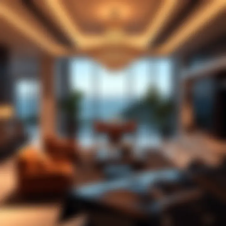 Interior Luxury: Automotive Aesthetics in Villa Design Luxurious interior of a Lamborghini Villa featuring high-end finishes and automotive-inspired decor