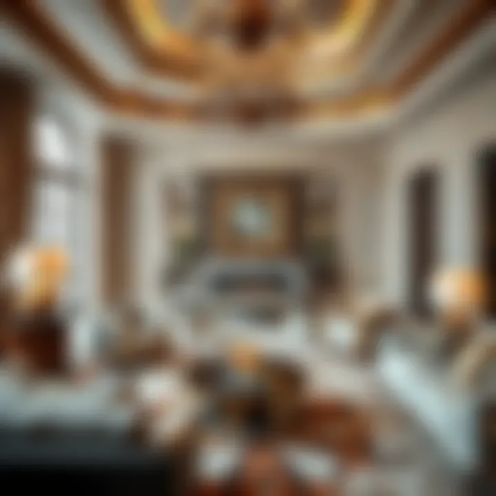 Interior design featuring luxurious furnishings at Leebach Palace