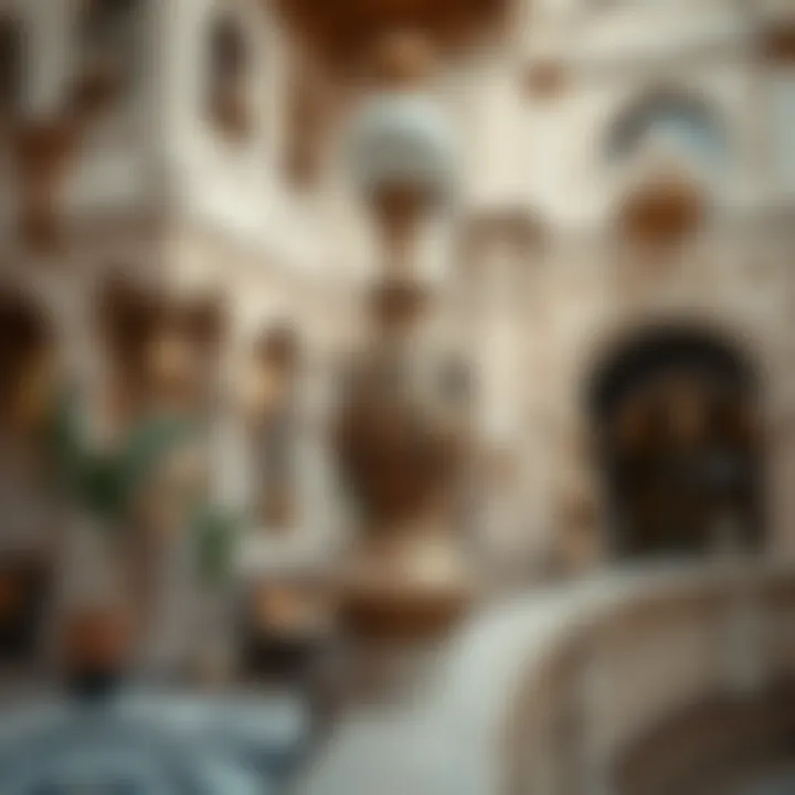 Close-up of the ornamental details at Leebach Palace