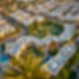Aerial view of Lime Gardens showcasing its unique architectural design