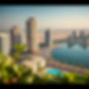 Aerial view showcasing the prime location of Murano Residence 2 in Dubai