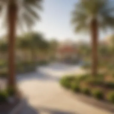 Vibrant community park in Nad Al Sheba with families enjoying outdoor activities