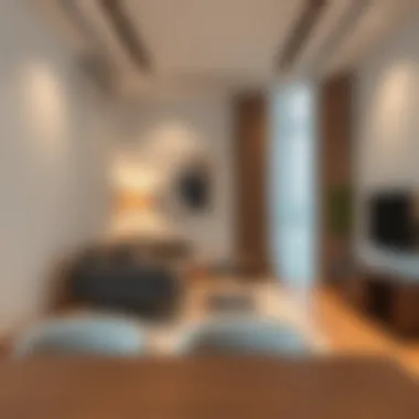 Modern interior design of a one-bedroom unit in Dubai
