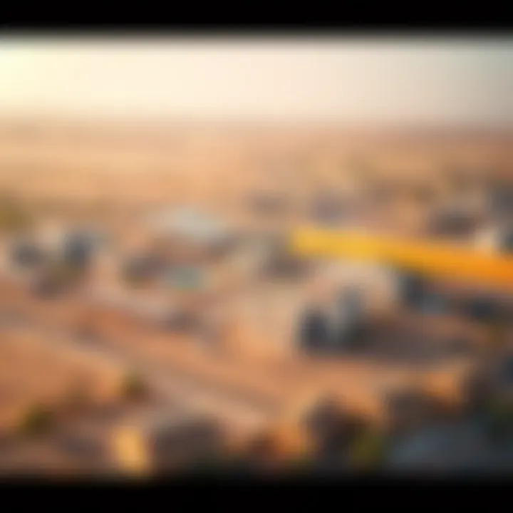 Aerial view of Al Wathba highlighting key real estate features