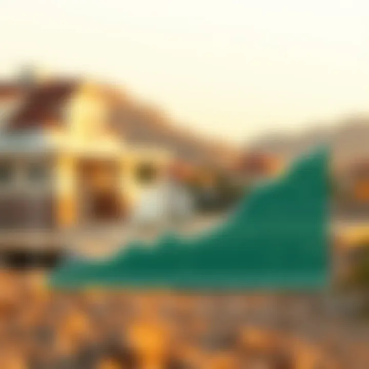 Graph illustrating market trends for land in Al Wathba