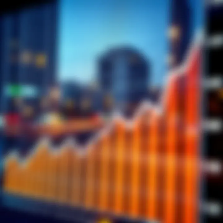 Close-up of rental pricing trends displayed on a graph