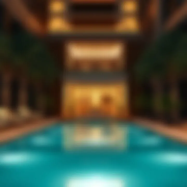 Luxurious pool area at a commercial property in Dubai