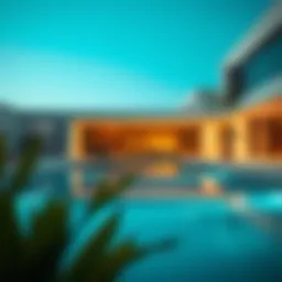 Stunning private pool with modern design in a luxurious Dubai villa
