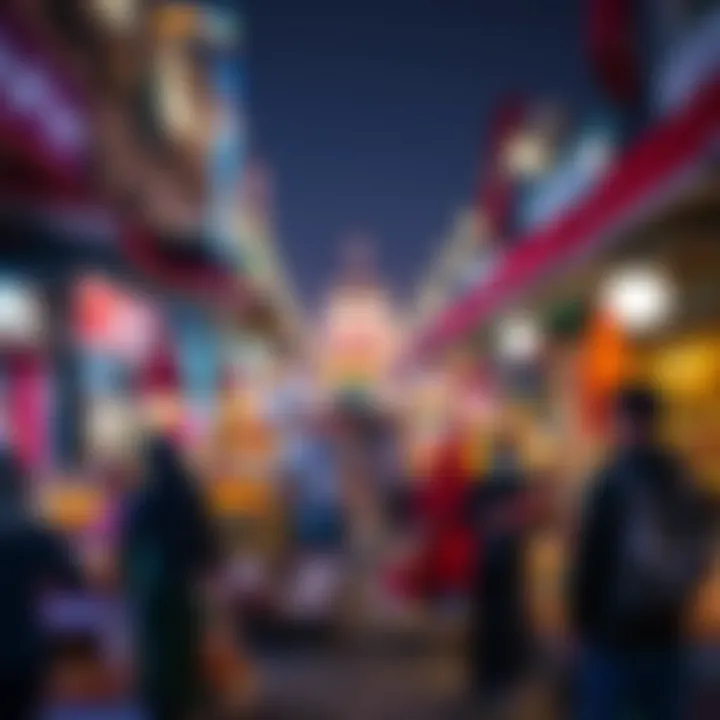 A bustling market scene in Dubai during Ramadan