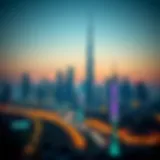 A vibrant skyline of Dubai during Ramadan evening