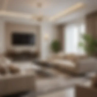 Stylish Living Room in Al Waleed Apartments Modern apartment living room in Al Waleed