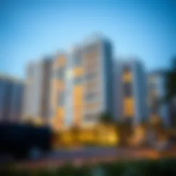 Modern apartment building in Ghoroob Mirdif