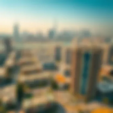 Aerial view of Dubai skyline showcasing residential buildings