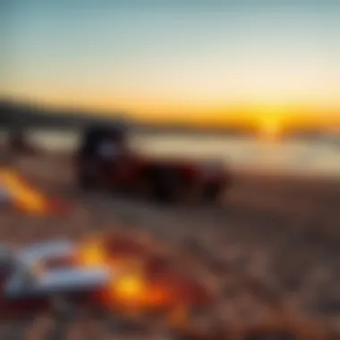 A serene sunset over a tranquil beach, perfect for romantic strolls.