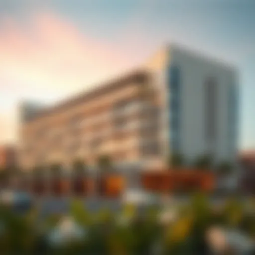 Exterior view of Rove Hotel Jebel Ali showcasing modern architecture
