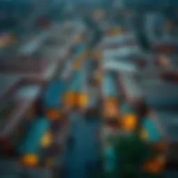 Aerial view of Souq Al Emarah showcasing its vibrant market stalls