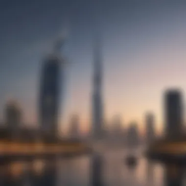 Rendering of Dubai Creek Tower set against the skyline