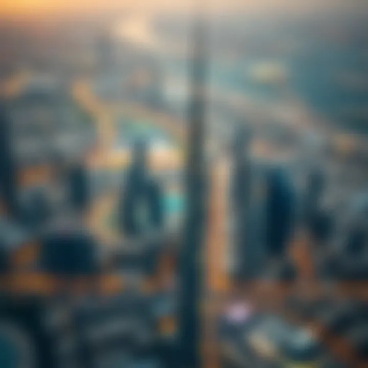Aerial view of the bustling Dubai cityscape