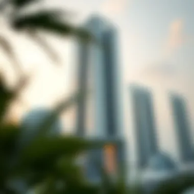 Architectural blueprint of a futuristic city tower