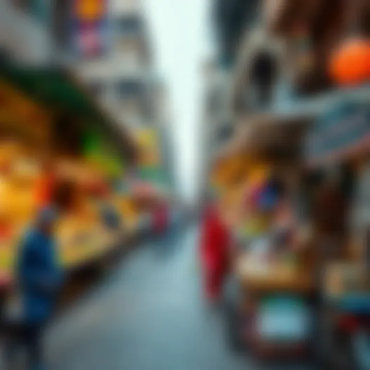 A vibrant local market scene in Karama showcasing community life and culture.