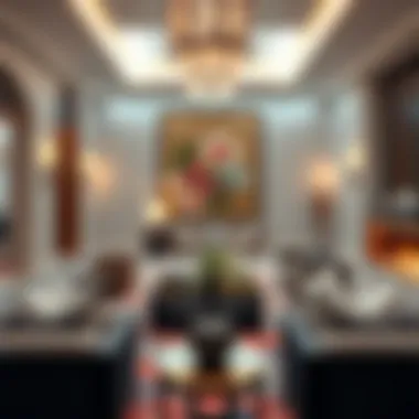 Interior design showcasing modern luxury with traditional influences