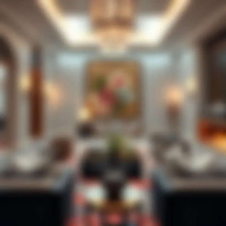 Interior design showcasing modern luxury with traditional influences