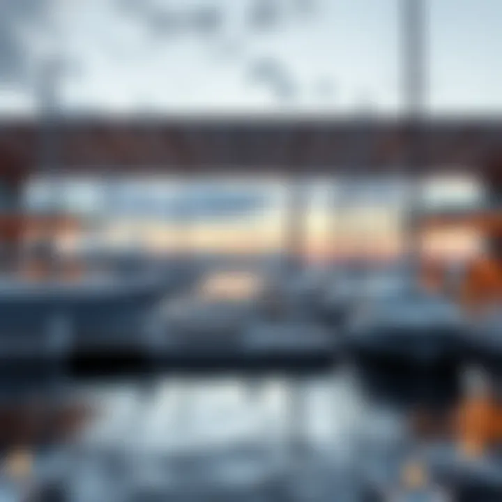 Architectural design of modern marina facilities with stunning waterfront views