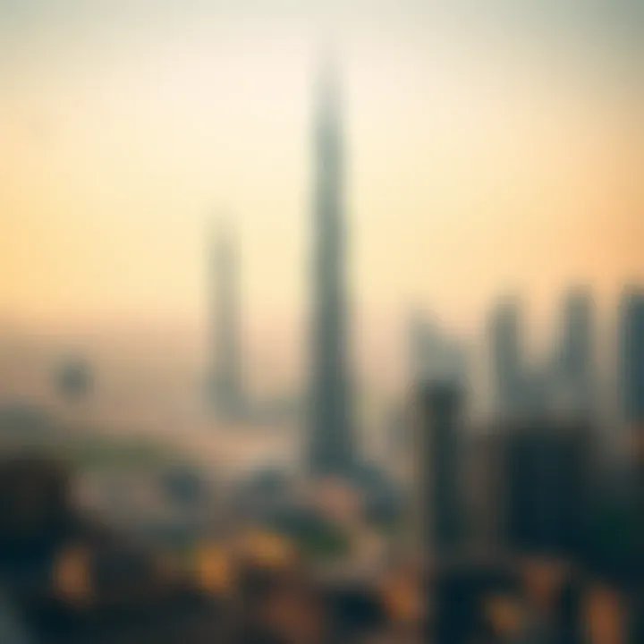 Aerial view of Dubai featuring the Palladium Tower in the skyline