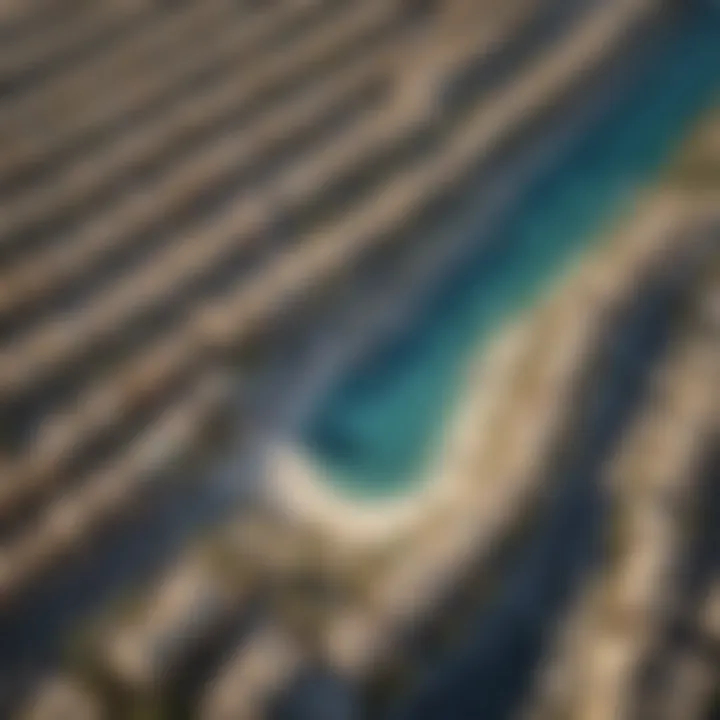 An aerial view highlighting the vibrant community features of the Pearl of Dubai