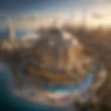 Stunning architectural view of The Peninsula Dubai highlighting its unique design