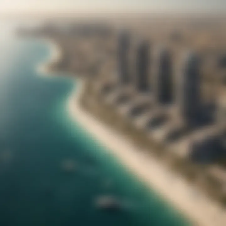 Aerial view showcasing the extensive waterfront development of The Peninsula Dubai