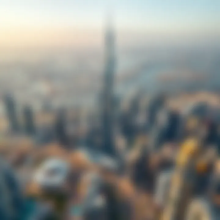Aerial view of Dubai skyline featuring Pinnacle Tower