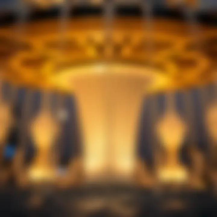 Close-up of the intricate design elements of the fountain