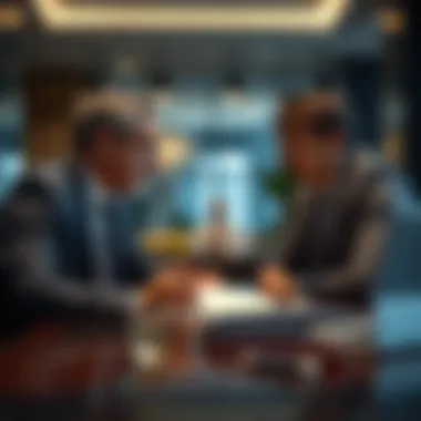 A professional broker discussing investment strategies with clients