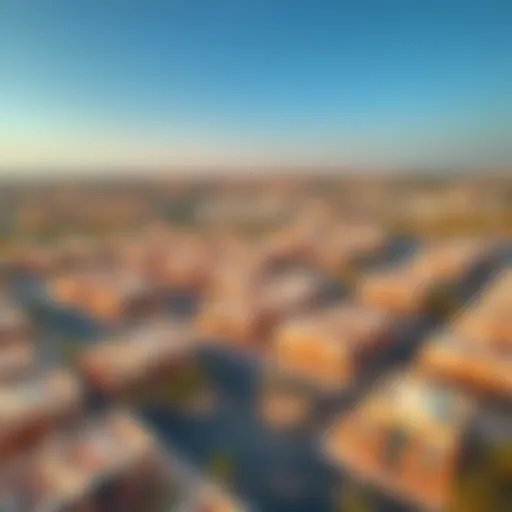 Aerial view of Townsquare Al Qudra showcasing its architectural layout