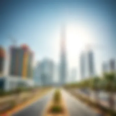 Dubai skyline with construction development