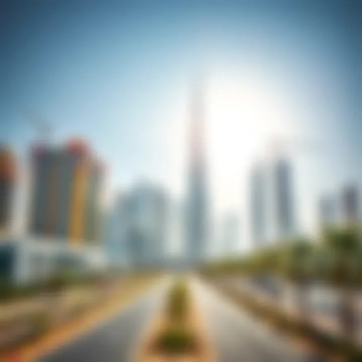 Dubai skyline with construction development