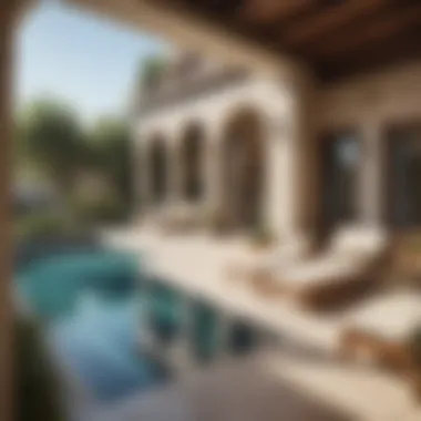 Outdoor Space for Relaxation in Villa Outdoor space of a villa highlighting relaxation options