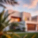 Modern Architectural Design in Al Warqa Villas Elegant villa exterior in Al Warqa showcasing modern architecture