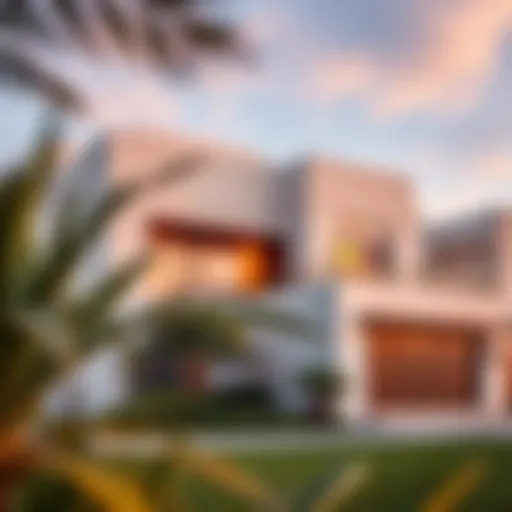 Modern Architectural Design in Al Warqa Villas Elegant villa exterior in Al Warqa showcasing modern architecture