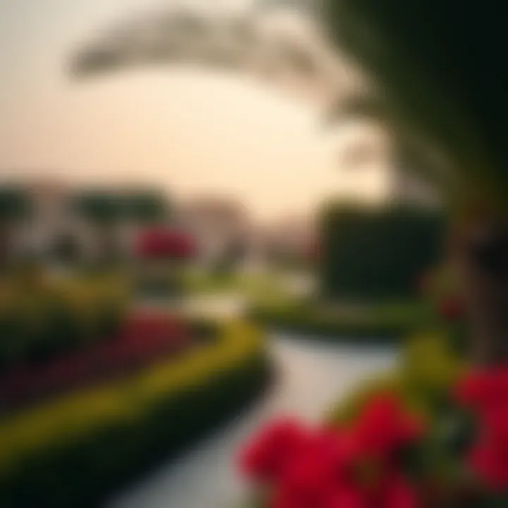 Beautiful landscaped garden in a villa complex in Al Warqa