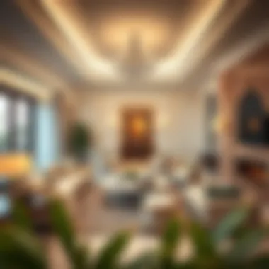 Luxurious interior of a villa in Al Warqa with upscale furnishings