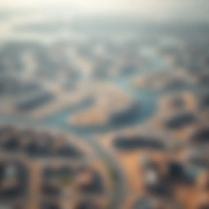Aerial view of Wadi Al Shabak highlighting its strategic location in Dubai