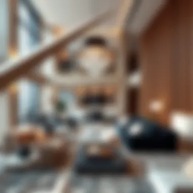 Interior features highlighting modern aesthetics and luxury within the White Swan Building.