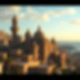 Panoramic view of Falcon City of Wonders showcasing its unique architecture